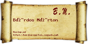 Bárdos Márton névjegykártya