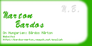 marton bardos business card