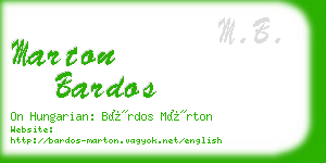 marton bardos business card